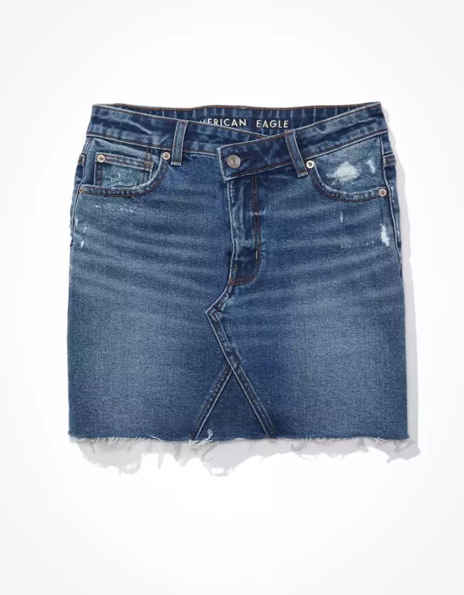 Jupes American Eagle AE Asymmetrical High-Rise '90s Mini Lavage Femme | AFY-00722772